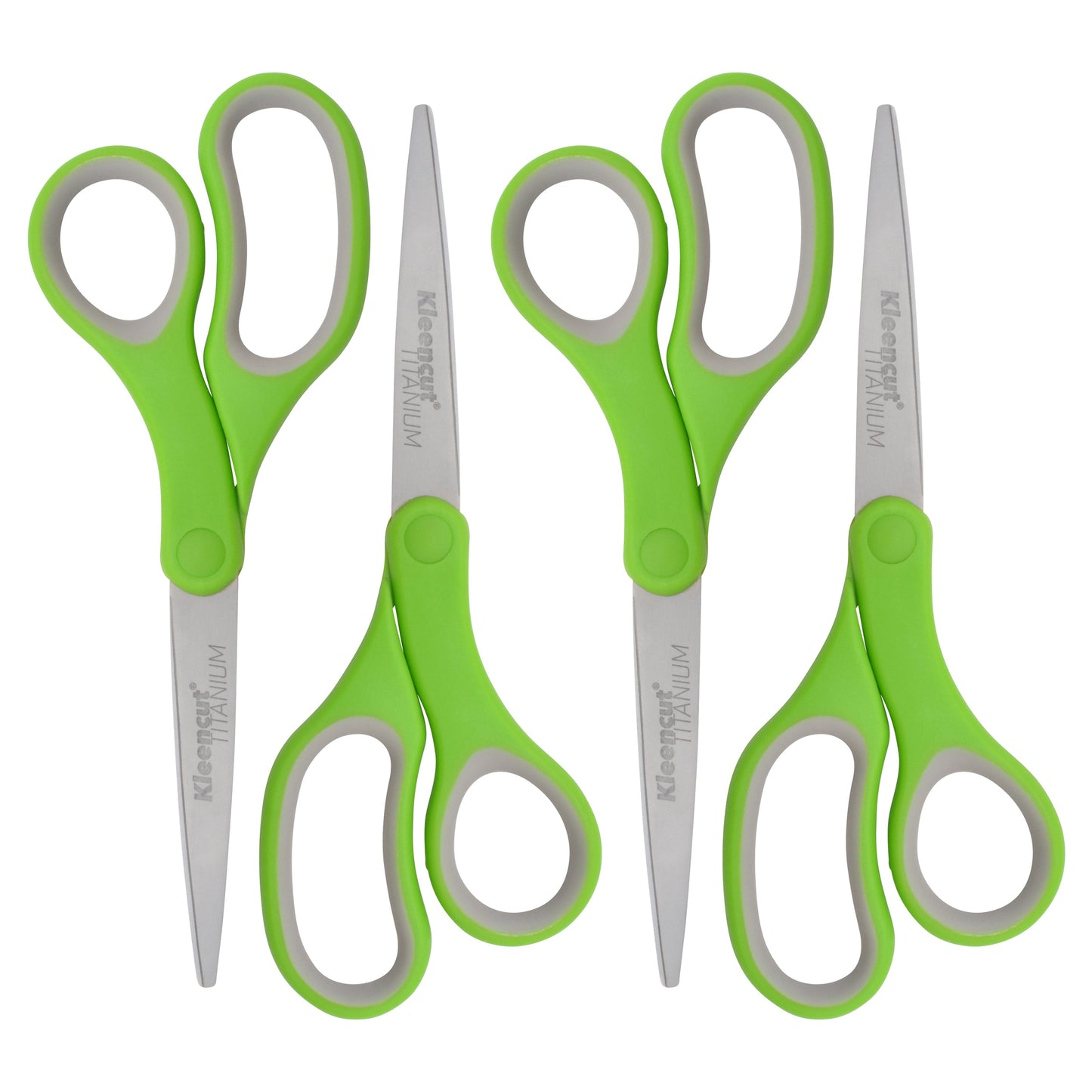 Westcott KleenCut 8” Titanium Scissors with Ergonomic Green Handle 4-Pack (17494-Parent) - World’s Favorite