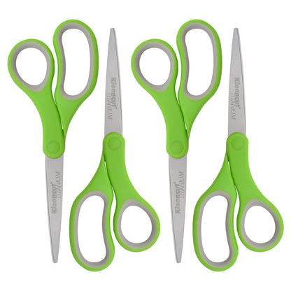 Westcott KleenCut 8” Titanium Scissors with Ergonomic Green Handle 4-Pack (17494-Parent) - World’s Favorite