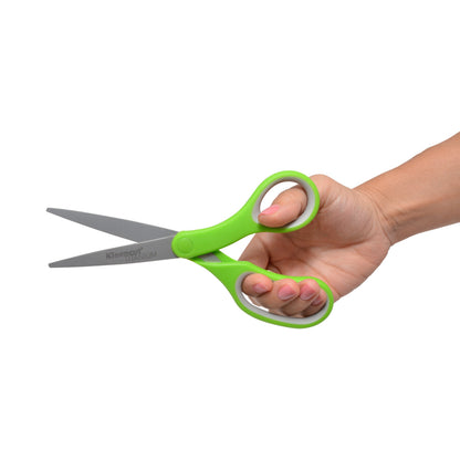 Westcott KleenCut 8” Titanium Scissors with Ergonomic Green Handle 4-Pack (17494-Parent) - World’s Favorite