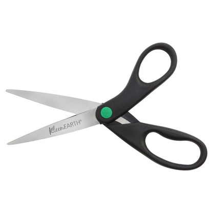 Westcott KleenEarth 8’’ Straight Recycled Stainless Steel Scissors Black 2 Pack (15179)