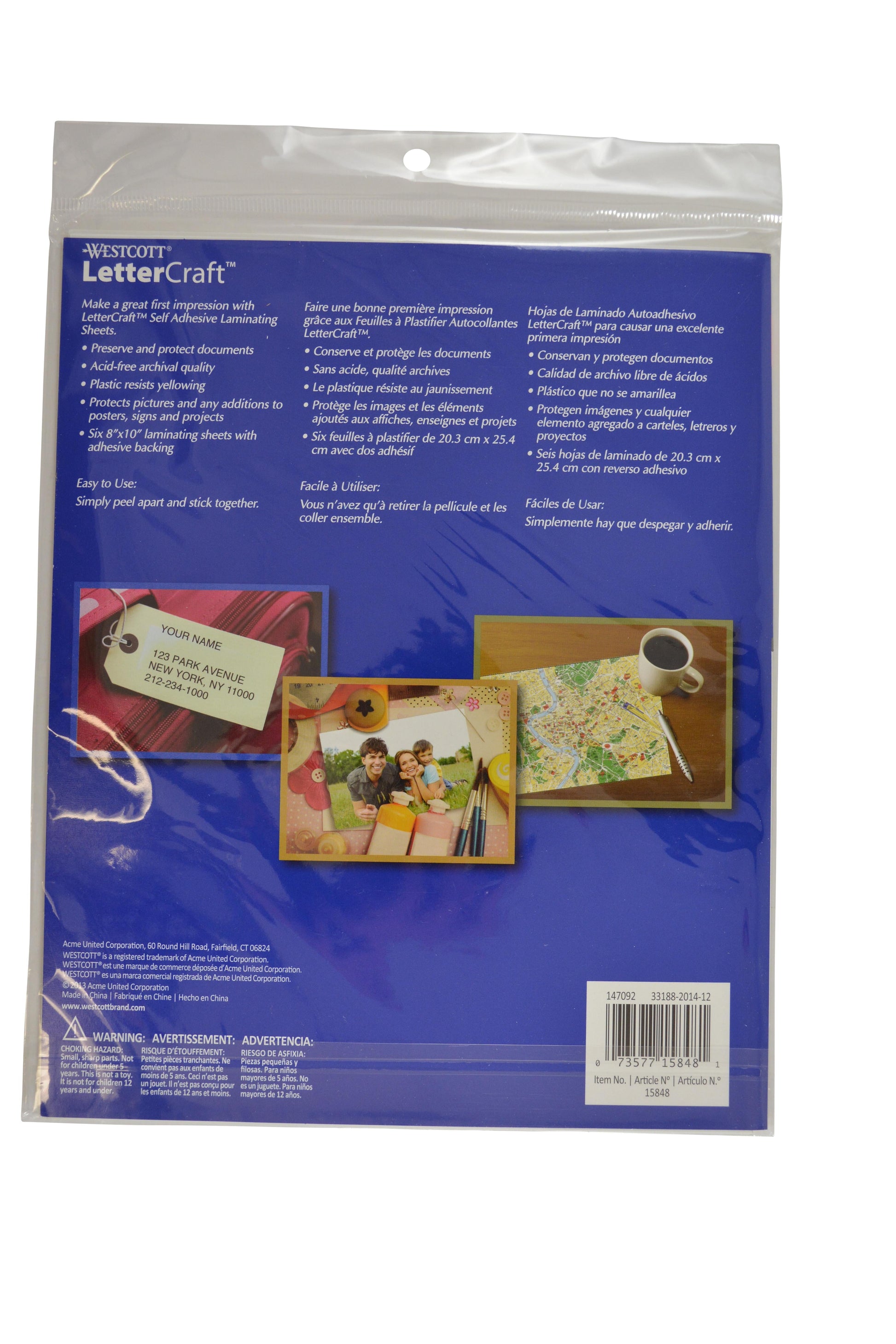 Westcott Laminating Sheets 8 x 10’’ 6 Sheets (15848)