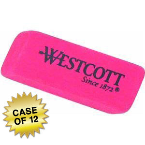 Westcott Latex Free Erasers Pack of Three Pink (14613) - 12