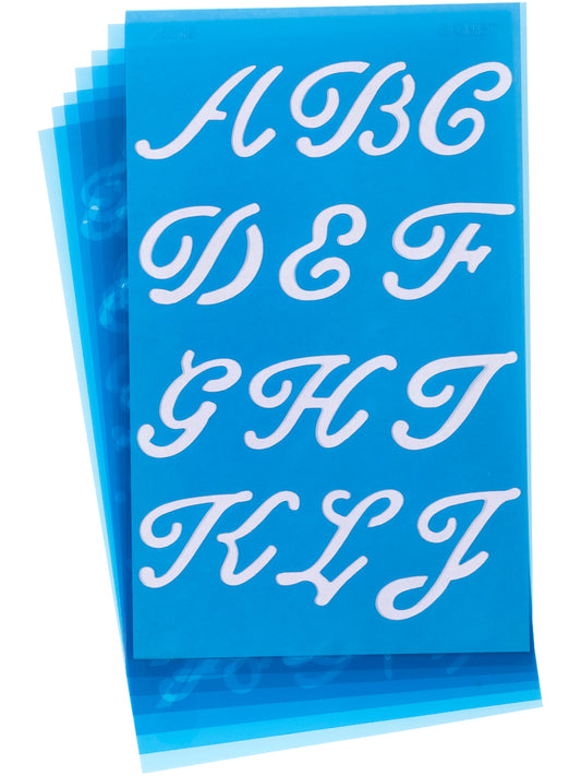 Westcott Letter Craft Lettering Stencil Signet Script 3/4’’ & 1’’ Transparent (15818)