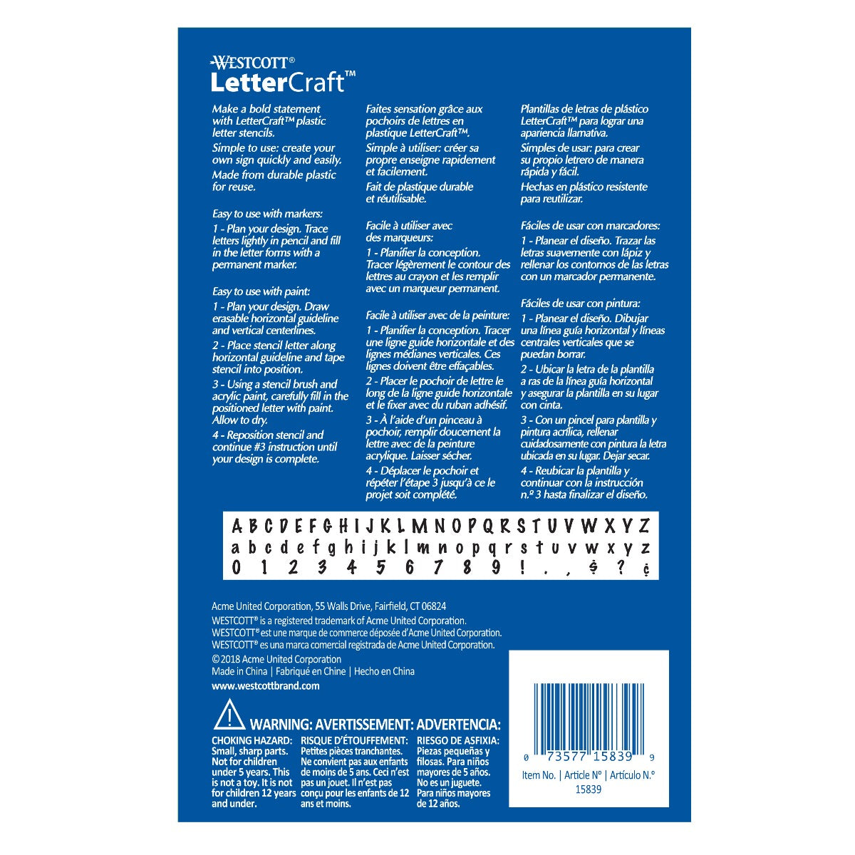 Westcott Lettering, Stenciling Paper Template (ALG-1 Westcott Lettering, Stenciling Paper Template (ALG-1