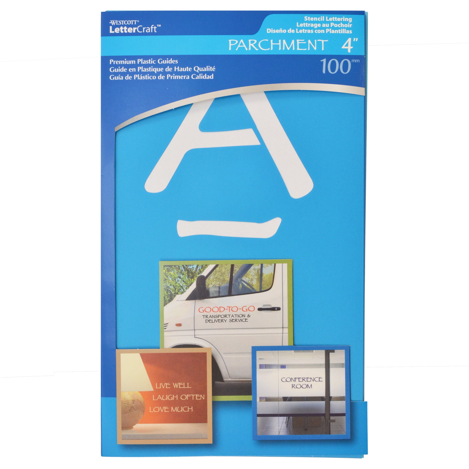 Westcott LetterCraft 4’’ Lettering Stencil Parchment Transparent (15811)