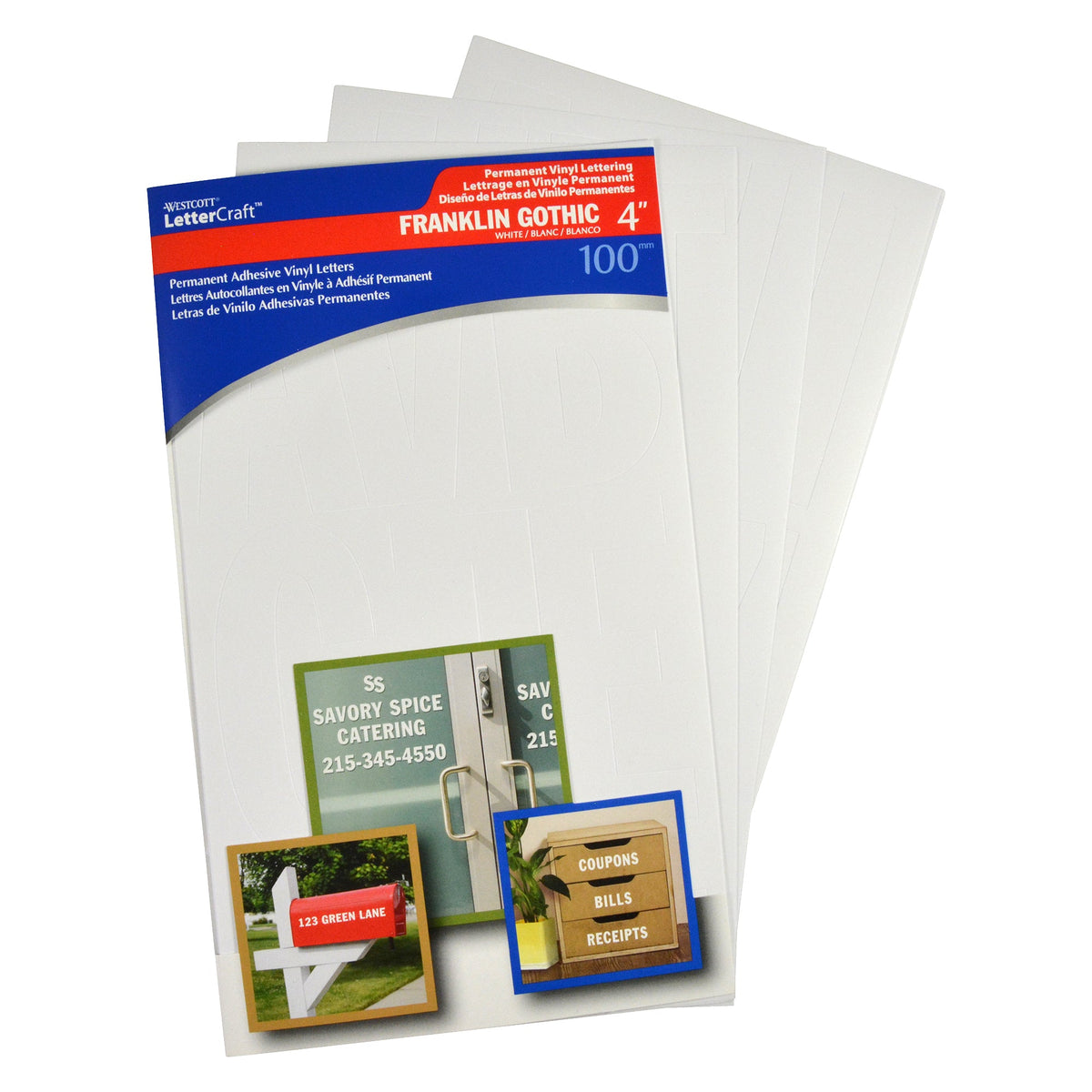 W 4 Inch Lettering Westcott LetterCraft Permanent Vinyl Lettering Franklin Gothic 4-Inch ...