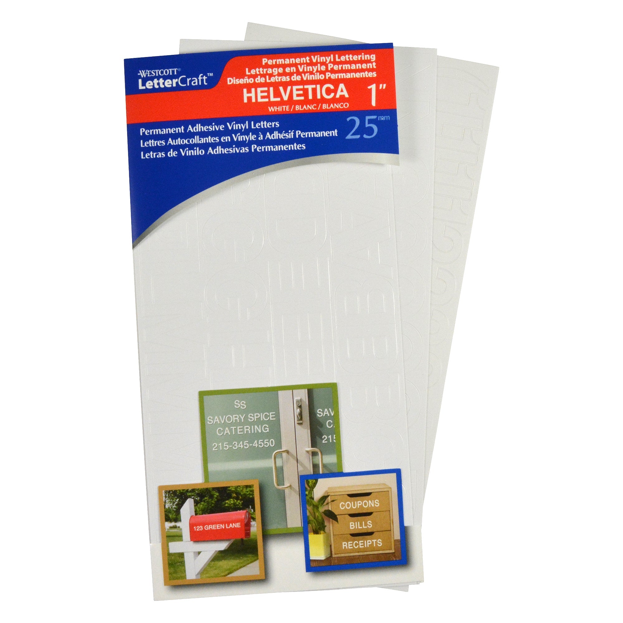 Westcott LetterCraft Permanent Vinyl Lettering Helvetica 1-Inch