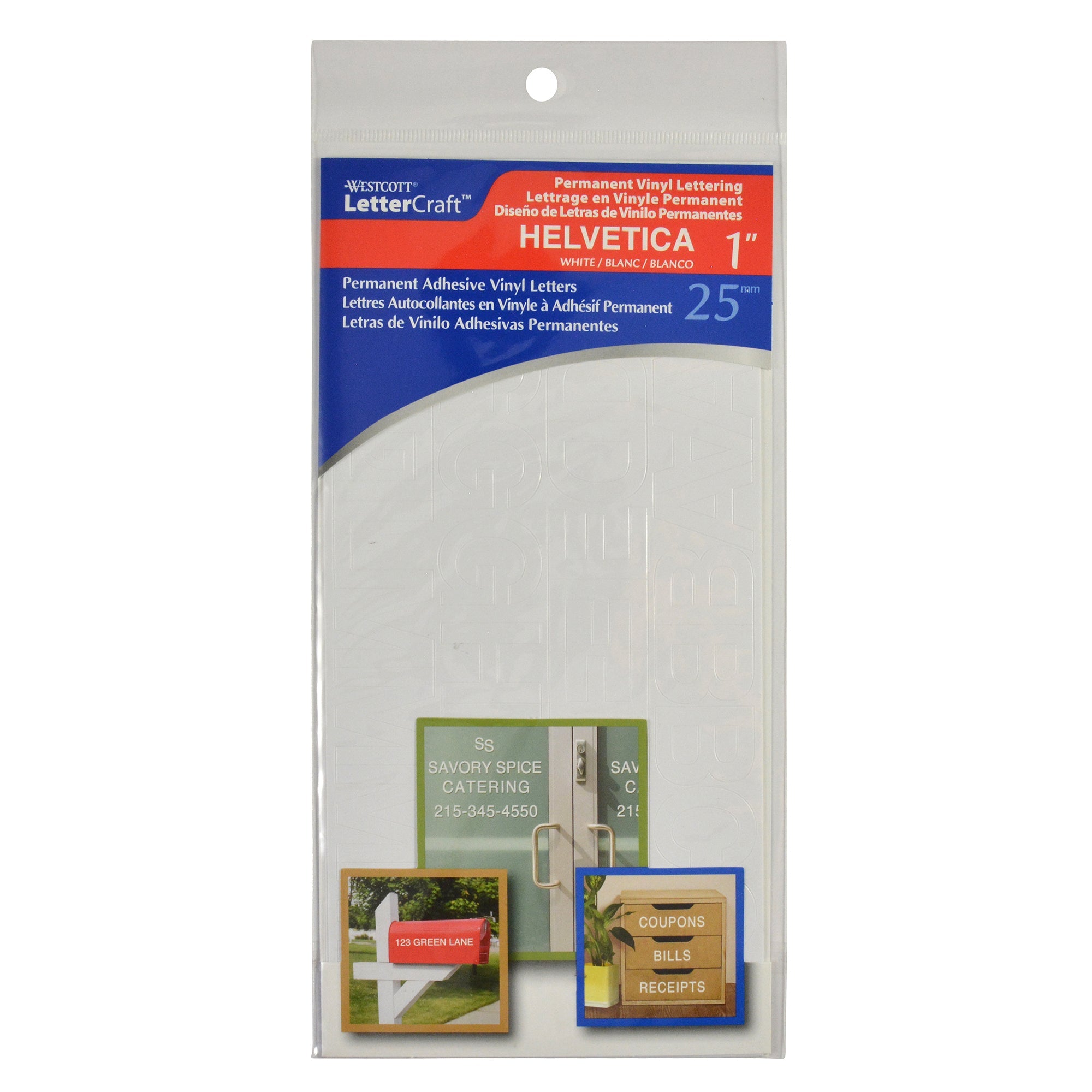 Westcott LetterCraft Permanent Vinyl Lettering Helvetica 1-Inch