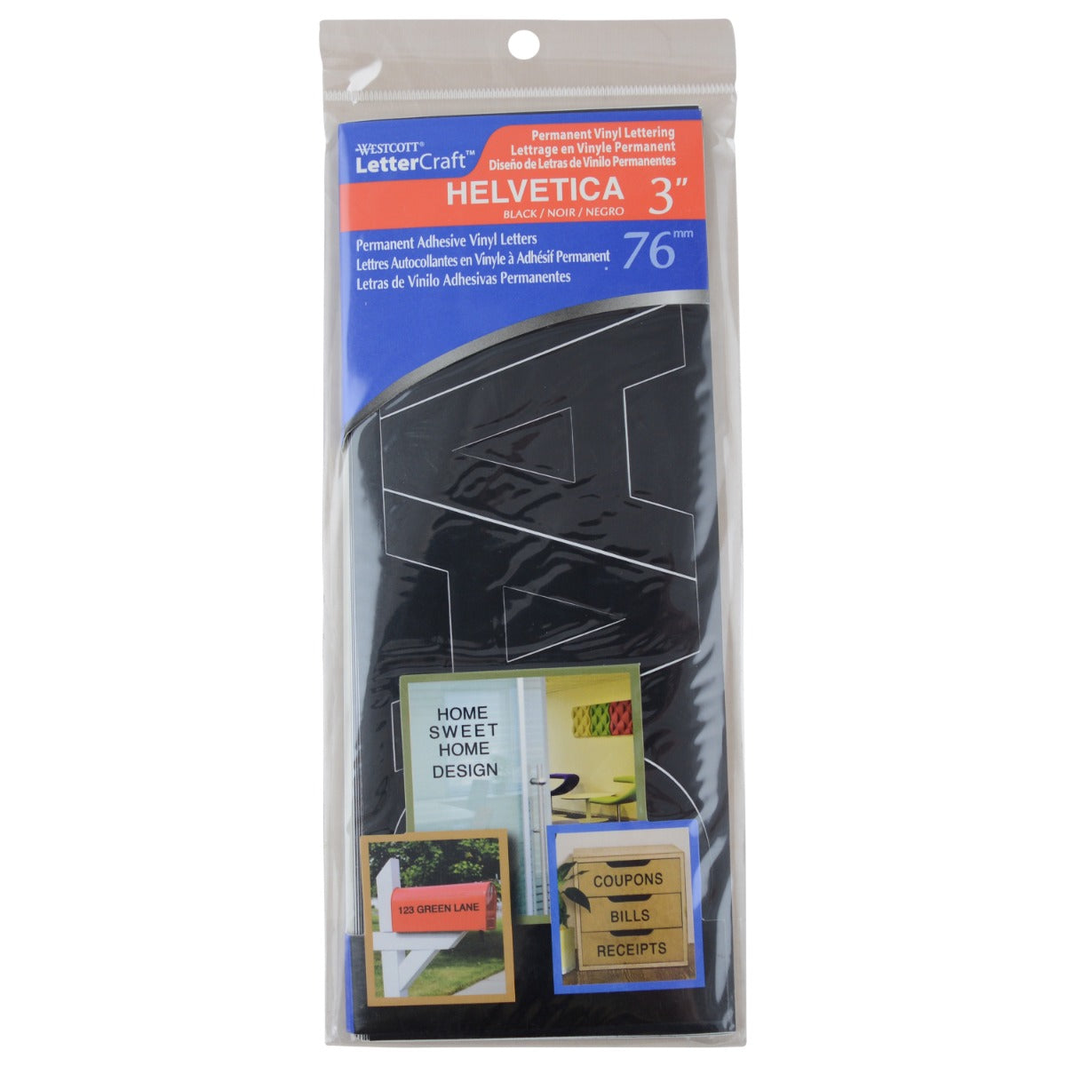 Westcott LetterCraft Permanent Vinyl Lettering Helvetica 3-Inch