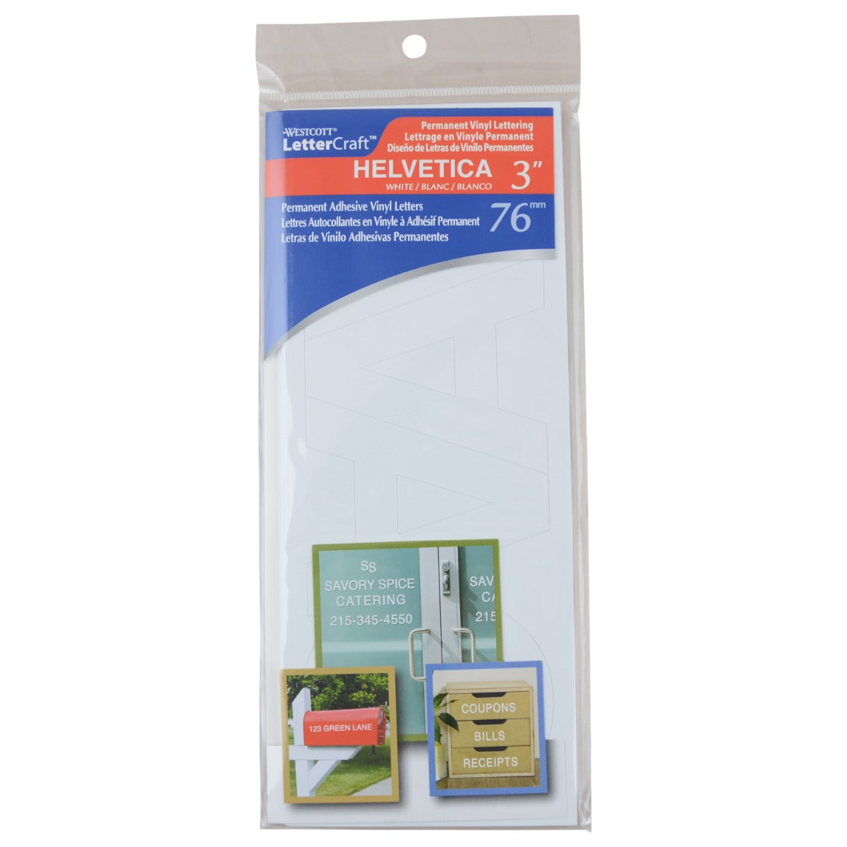 Westcott LetterCraft Permanent Vinyl Letters White Helvetica Font 3-Inch Characters (15863) - World’s Favorite Scissors
