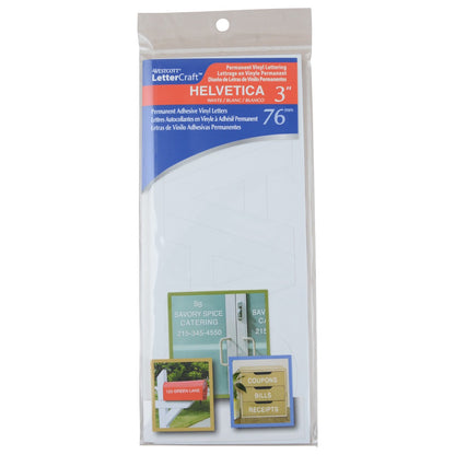 Westcott LetterCraft Permanent Vinyl Letters White Helvetica Font 3-Inch Characters (15863) - World’s Favorite Scissors