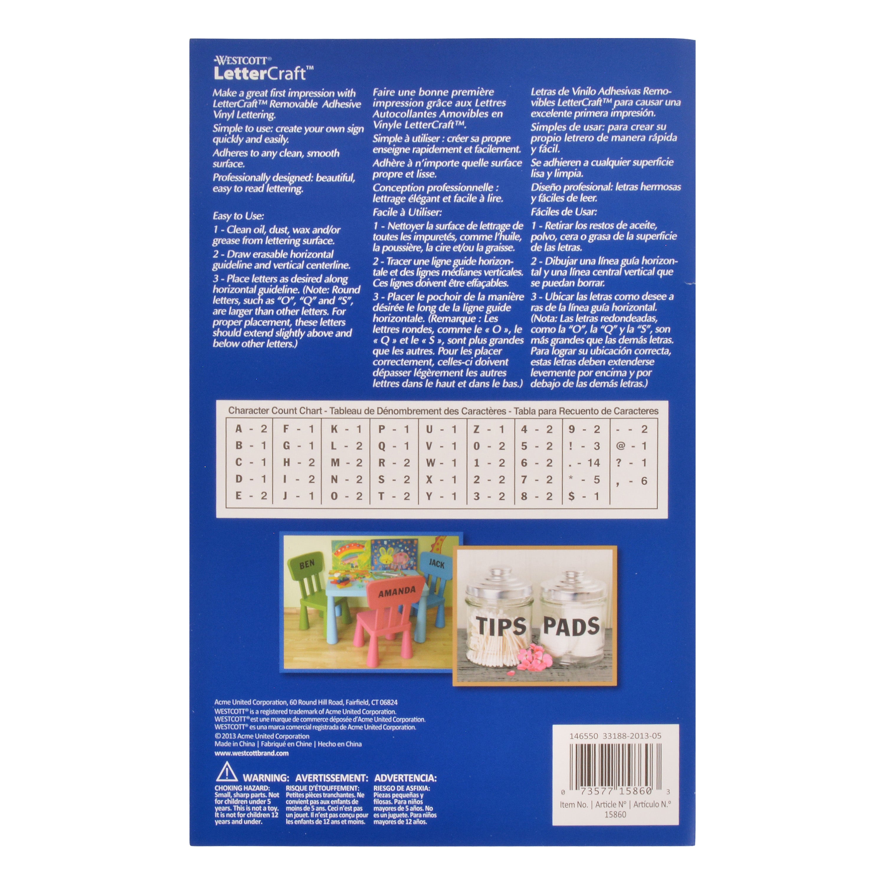 Westcott LetterCraft Removable Vinyl Letters, Number and Symbols, Blac ...