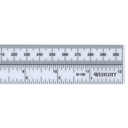 Westcott Metric/Inch Ruler 30cm 12’’ Opaque (M-109)