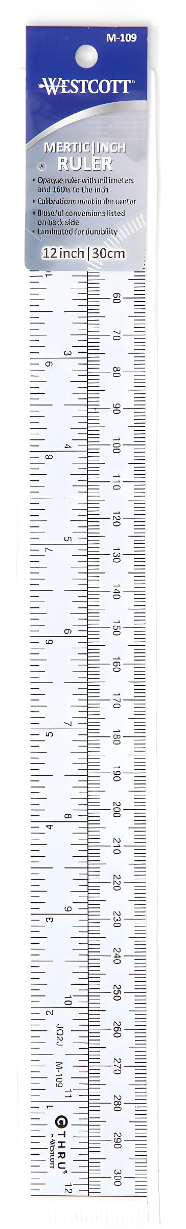 Westcott Metric/Inch Ruler 30cm 12’’ Opaque (M-109)