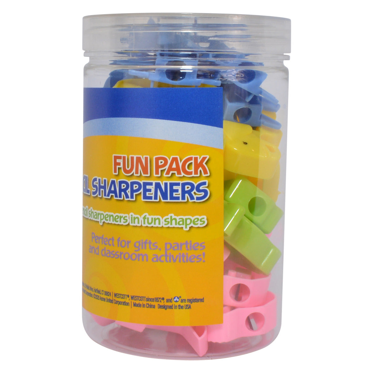 Westcott Pencil Sharpeners Fun Pack Assorted Shapes 30 Count (17796)