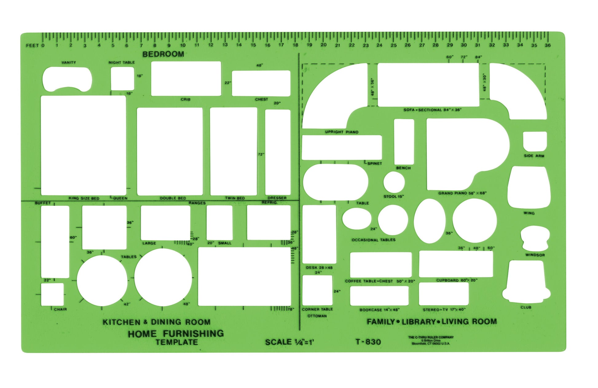 Westcott Plastic Designer Template 1/4 Inches Green (T-830)