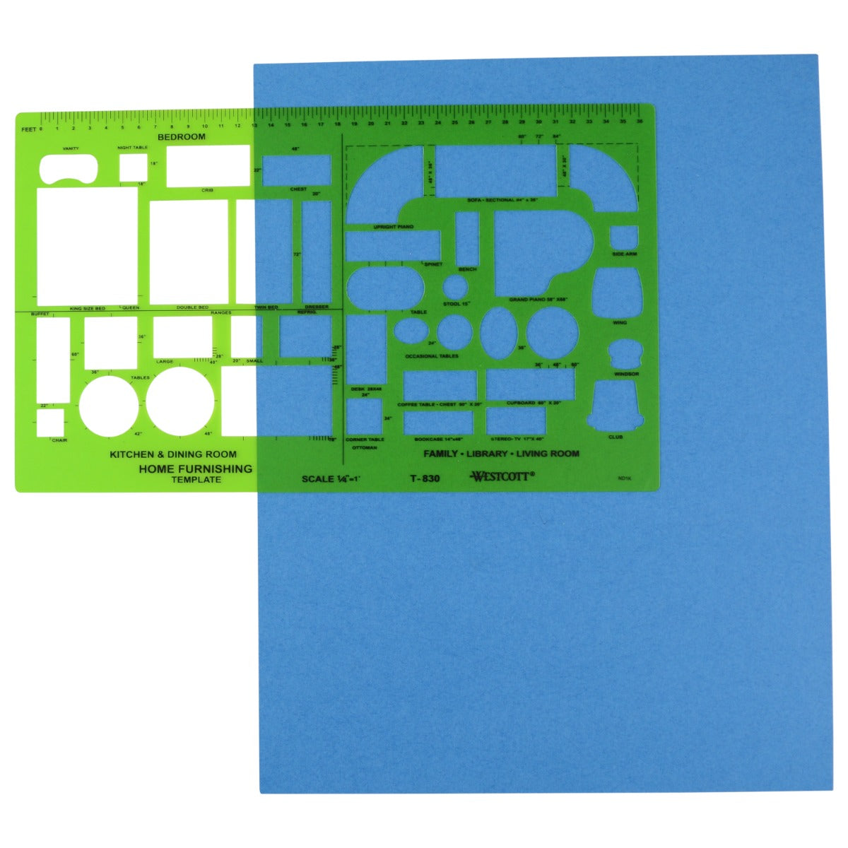 Westcott Plastic Designer Template 1/4 Inches Green (T-830)