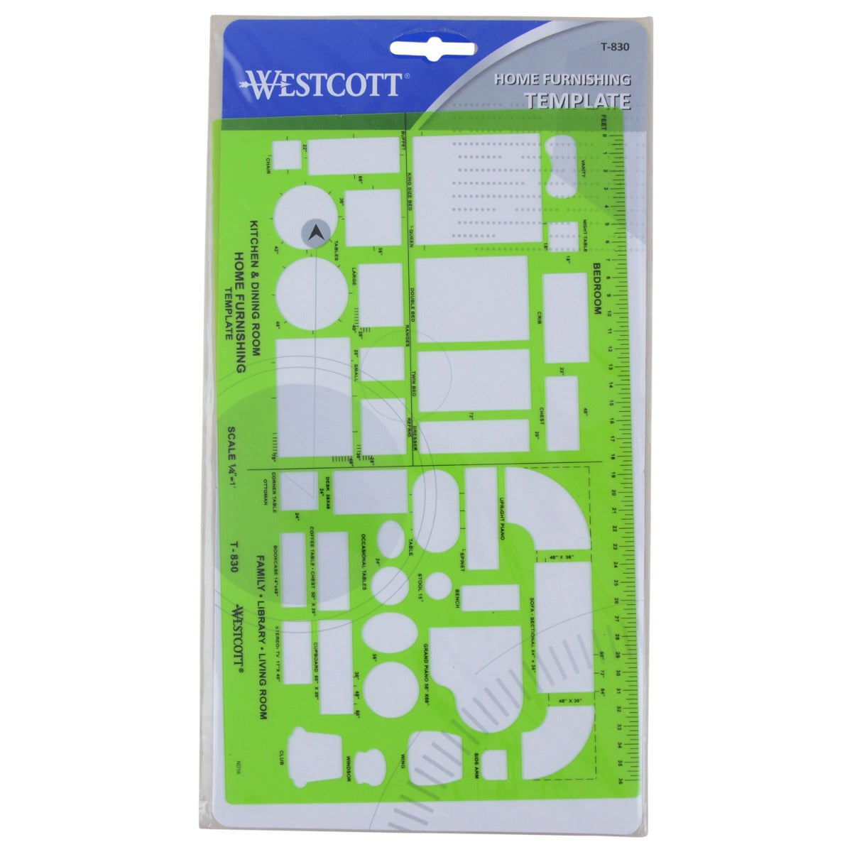 Westcott Plastic Designer Template 1/4 Inches Green (T-830)