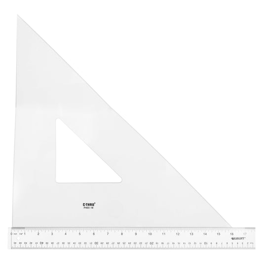 Westcott Professional Triangle 16’’ 45/90 Degree Transparent (P450-16)