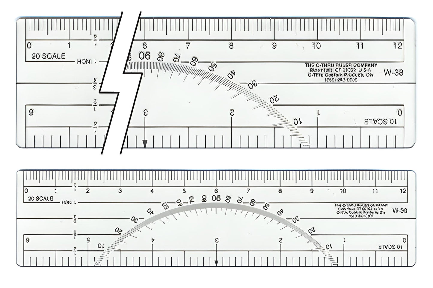 Westcott Protractor Ruler 6’’ 10ths 20ths Transparent (W-38)