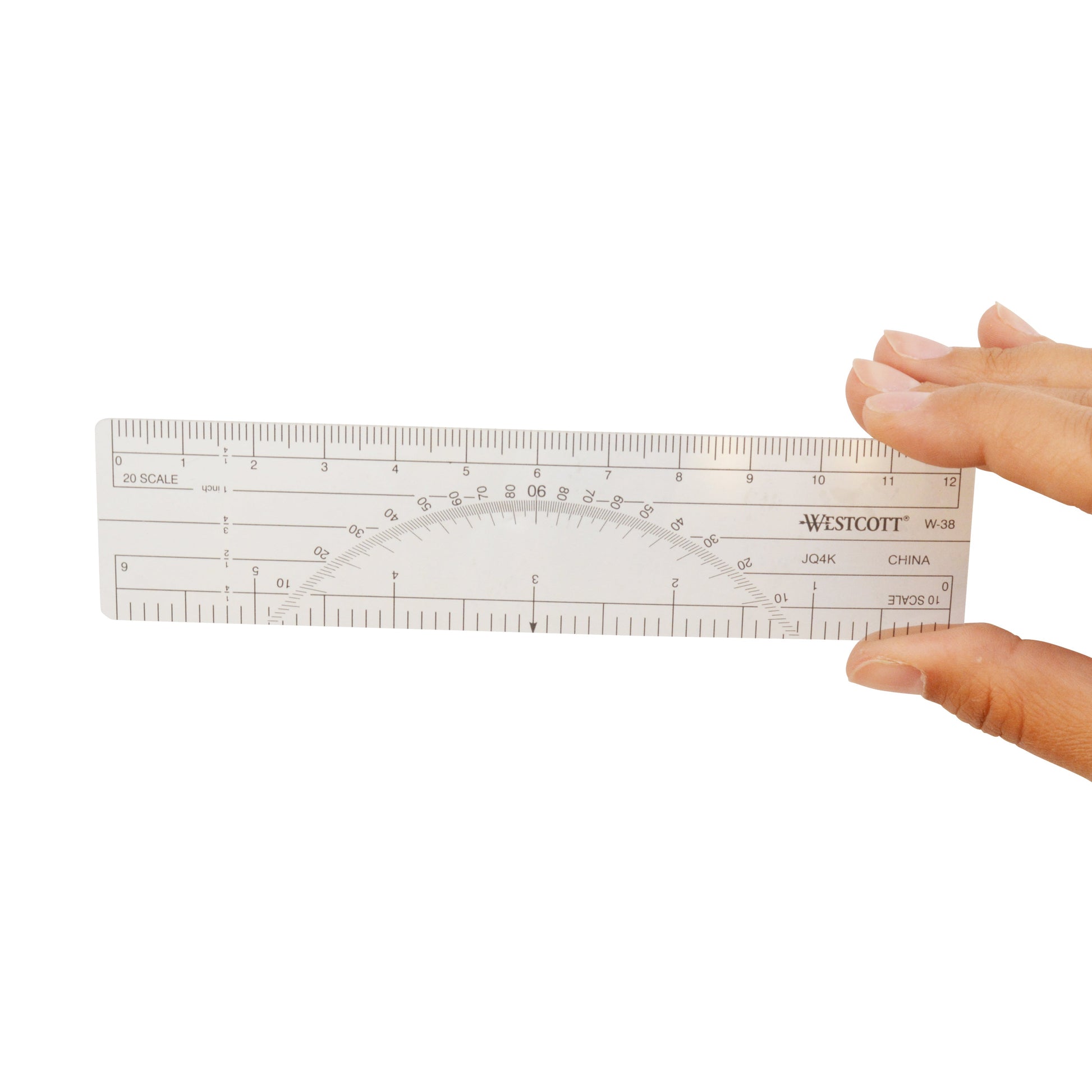 Westcott Protractor Ruler 6’’ 10ths 20ths Transparent (W-38)