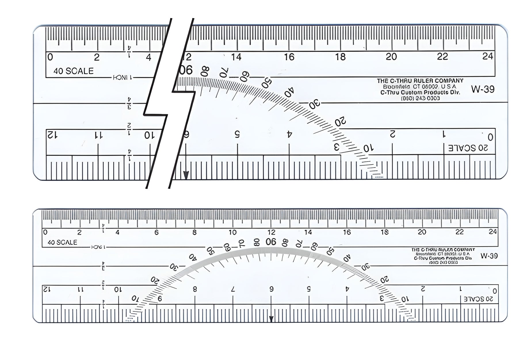 Westcott Protractor Ruler 6’’ 20ths 40ths Transparent (W-39)