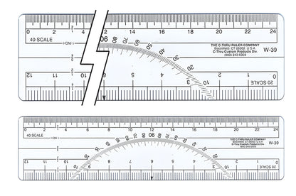 Westcott Protractor Ruler 6’’ 20ths 40ths Transparent (W-39)