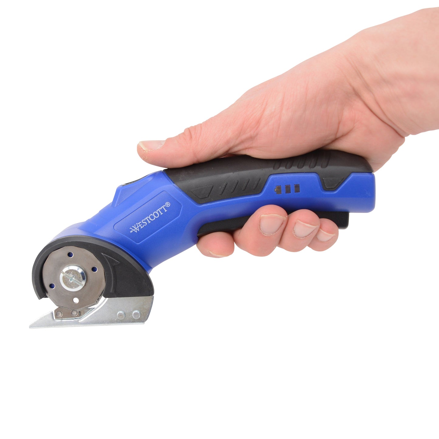 Westcott Rechargeable Electric Scissors Cordless Power with Built-In Battery Stainless Steel Blades Cut Up to 1/4’’