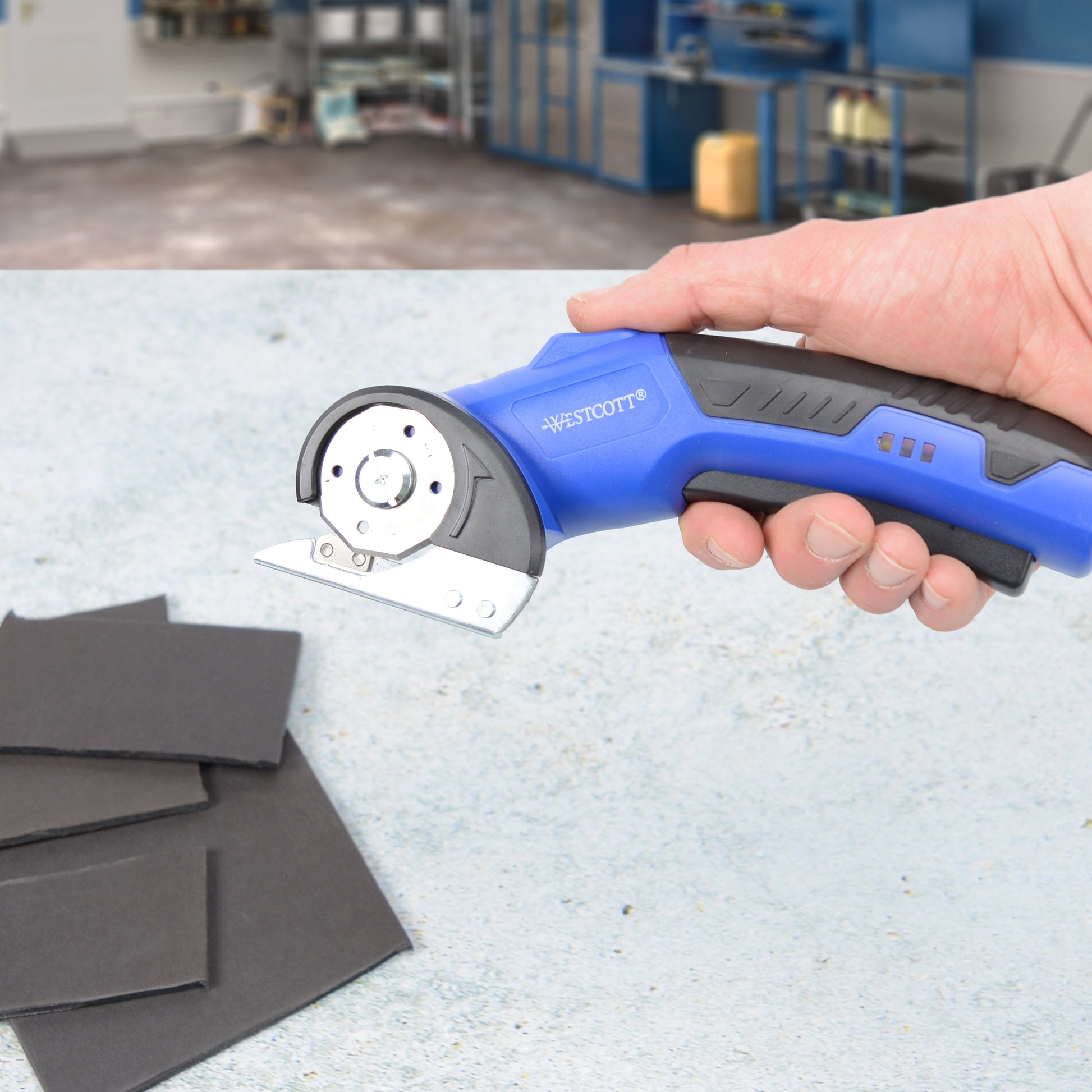 Westcott Rechargeable Electric Scissors Cordless Power with Built-In Battery Stainless Steel Blades Cut Up to 1/4’’