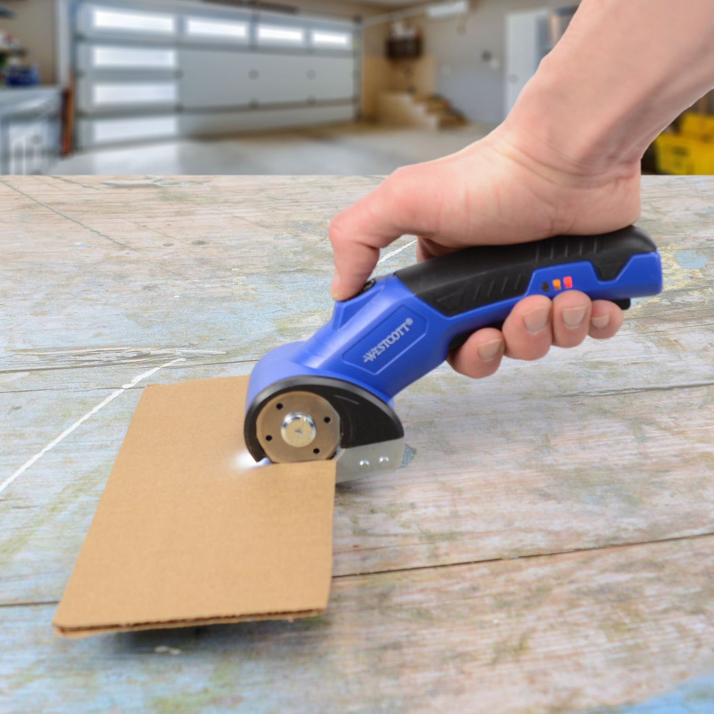 Westcott Rechargeable Electric Scissors Cordless Power with Built-In Battery Stainless Steel Blades Cut Up to 1/4’’