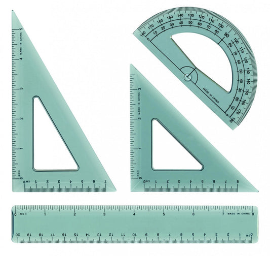 Westcott Ruler and Protractor Combo Set,’ Metric 8’’ 20cm (KT-2)