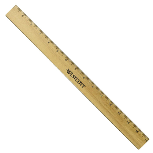Westcott Ruler with Double Brass Edge 16ths and Metric 15-Inch (05225) - World’s Favorite Scissors