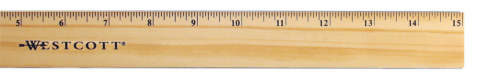 Westcott Ruler with Double Brass Edge 16ths and Metric 15-Inch (05225)