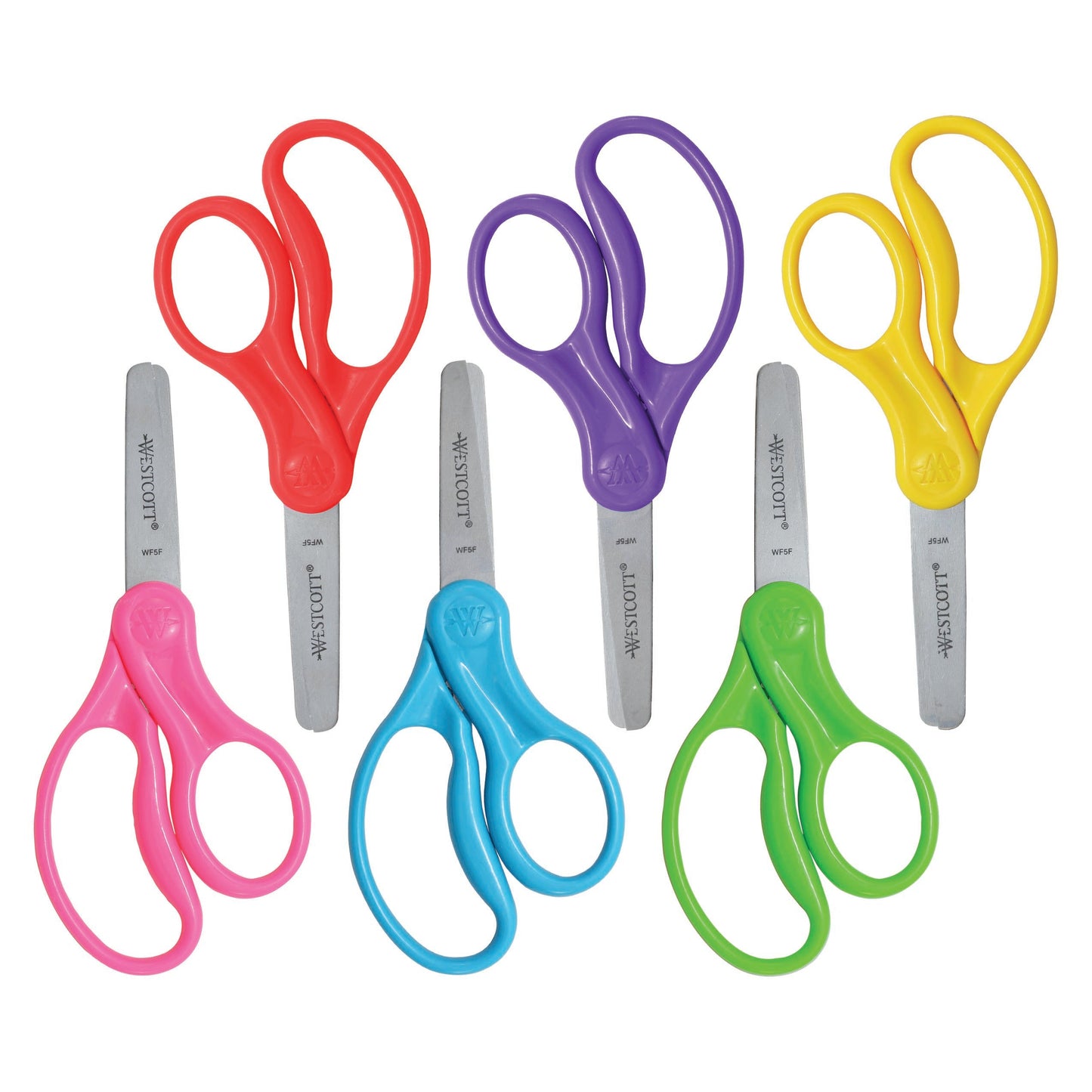 Westcott School Left and Right Handed Kids 5’’ Scissors Blunt 6 Pack (16454)