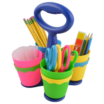 Westcott School Scissor Caddy with 24 Pointed 5’’ Kids Scissors Anti-Microbial Protection (14755) - World’s Favorite