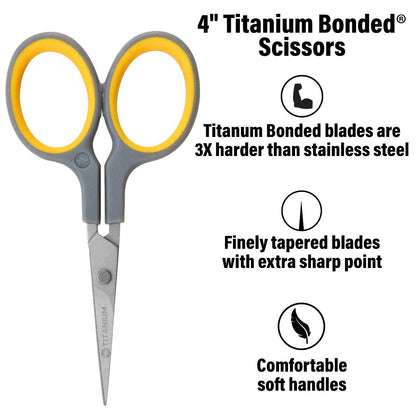 Westcott Sewing Titainum Bonded Straight Embroidery Scissors 4’’ (13866) - World’s Favorite