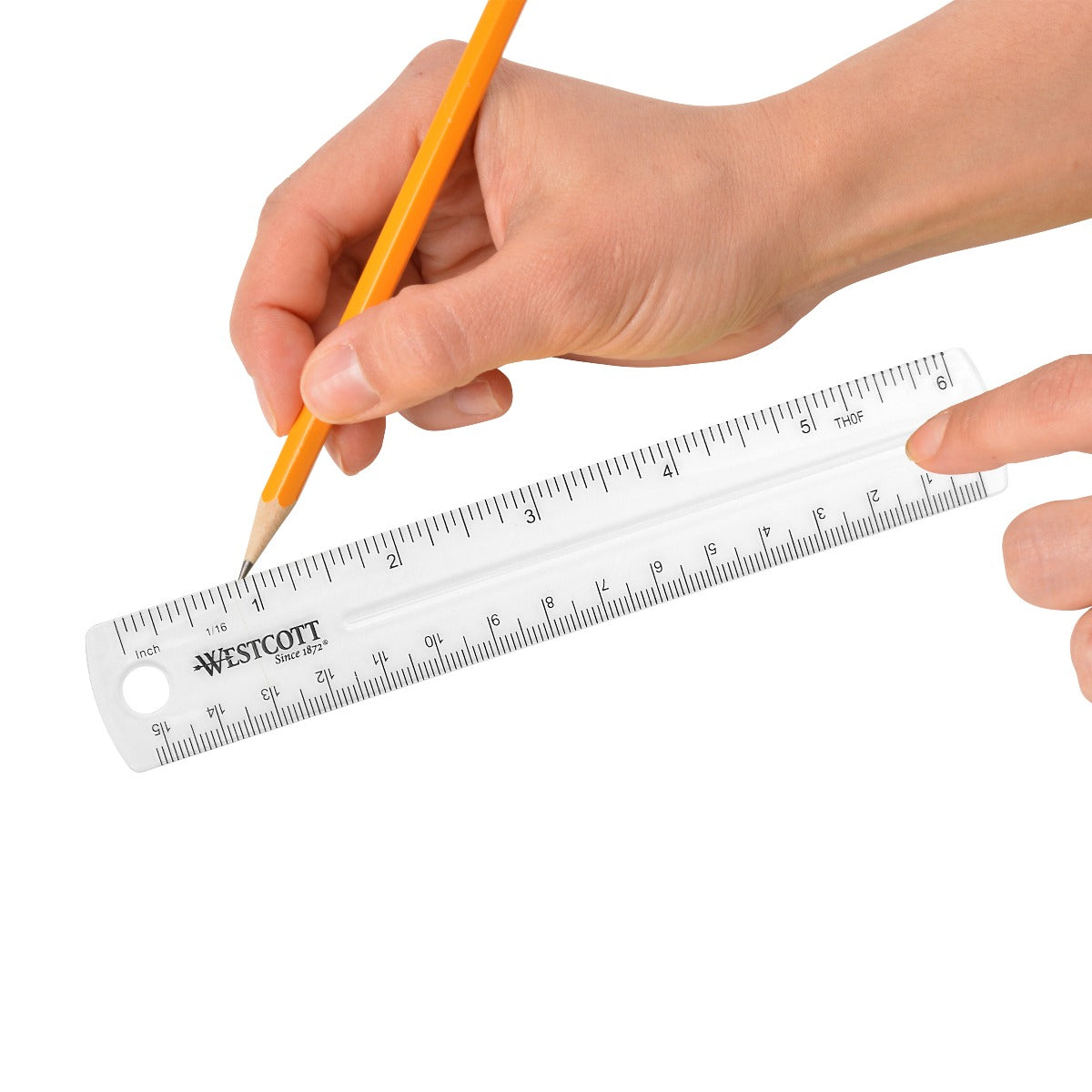 Westcott Shatterproof Plastic Ruler 6 Inches Transparent (45016)