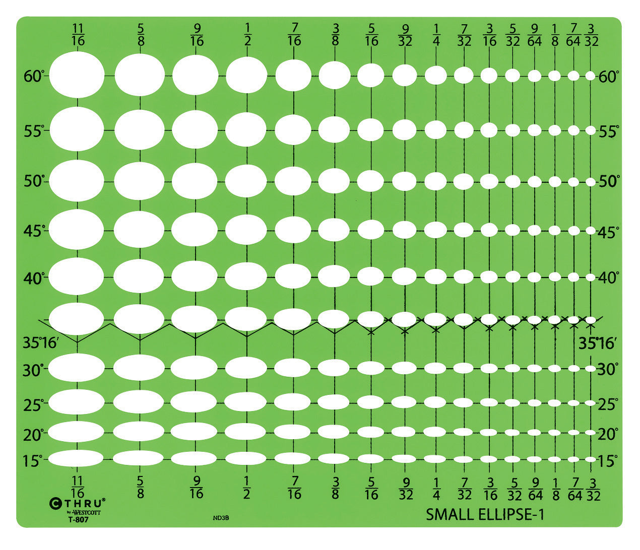 Westcott Small Ellipse Template #1 (T-807)