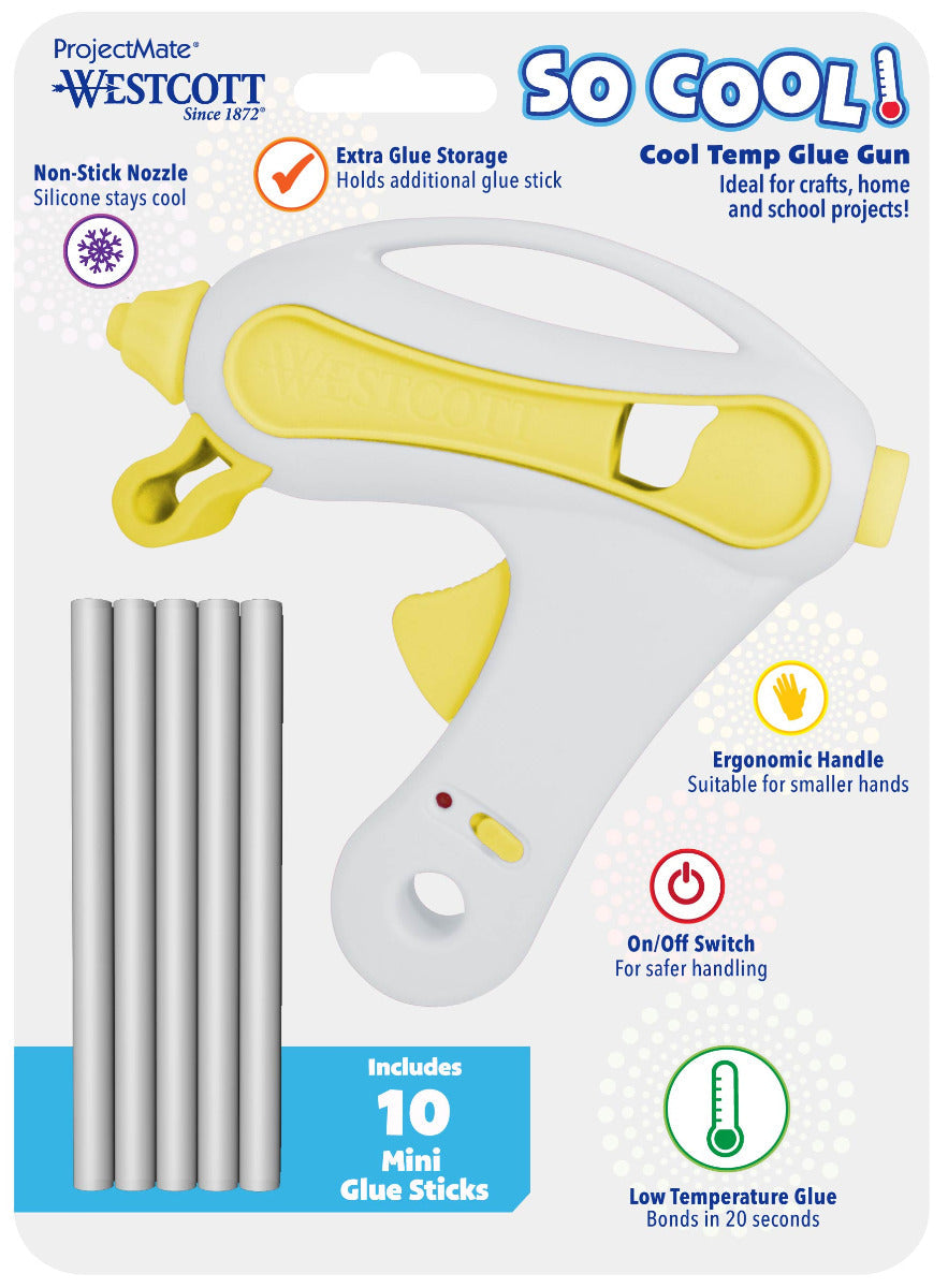 Westcott ’So Cool!’ Low-Temp Glue Gun for Young Crafters Assorted Colors (17874) - World’s Favorite Scissors