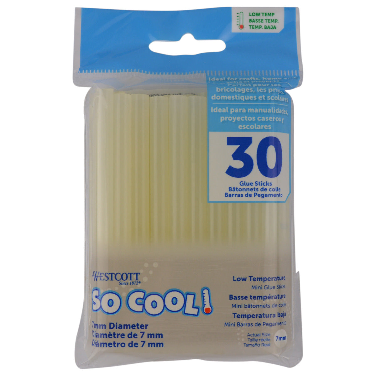 Westcott ’So Cool!’ Low-Temp Glue Sticks for Young Crafters Pack of 30 (17986)