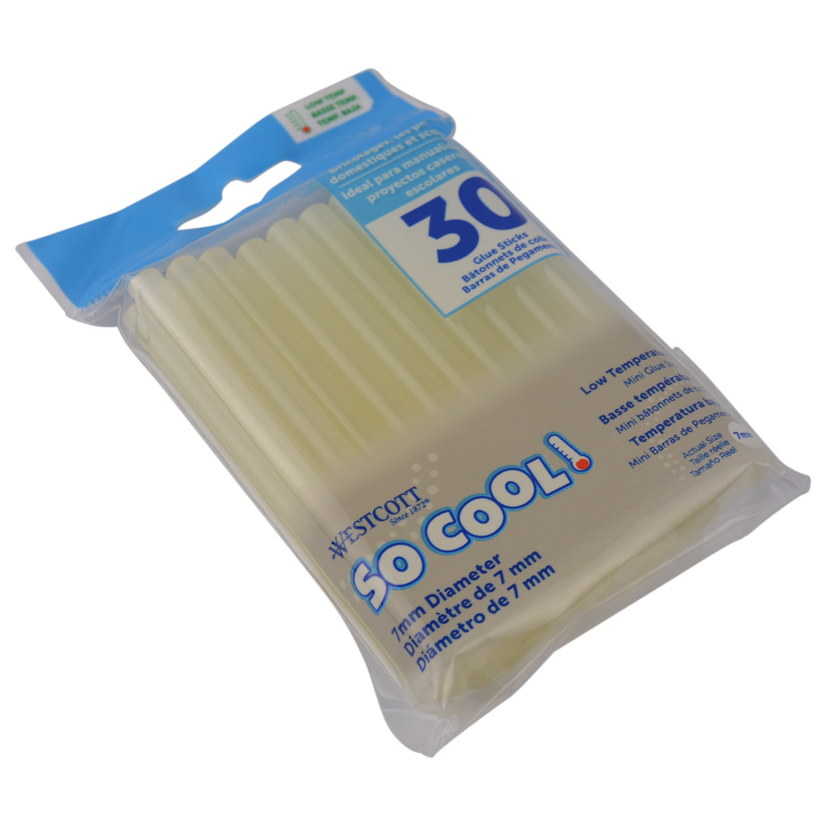 Westcott ’So Cool!’ Low-Temp Glue Sticks for Young Crafters Pack of 30 (17986)