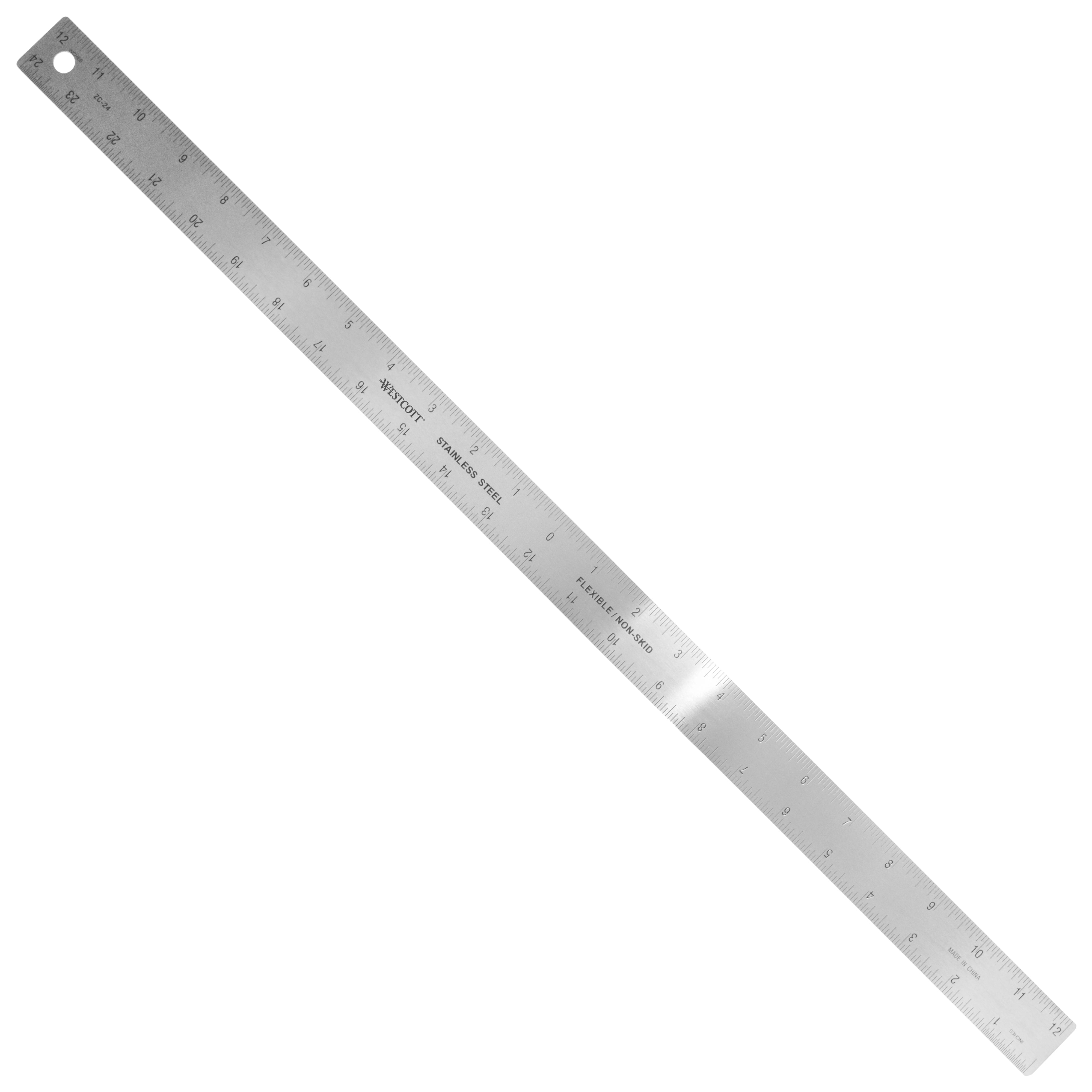 Zero Mark On Ruler Westcott Stainless Steel Ruler, Zero Center, 24