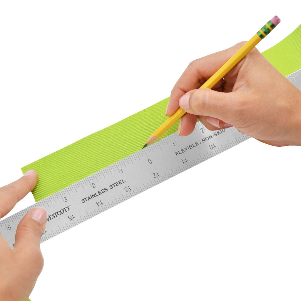Westcott Stainless Steel Ruler, Zero Center, 24