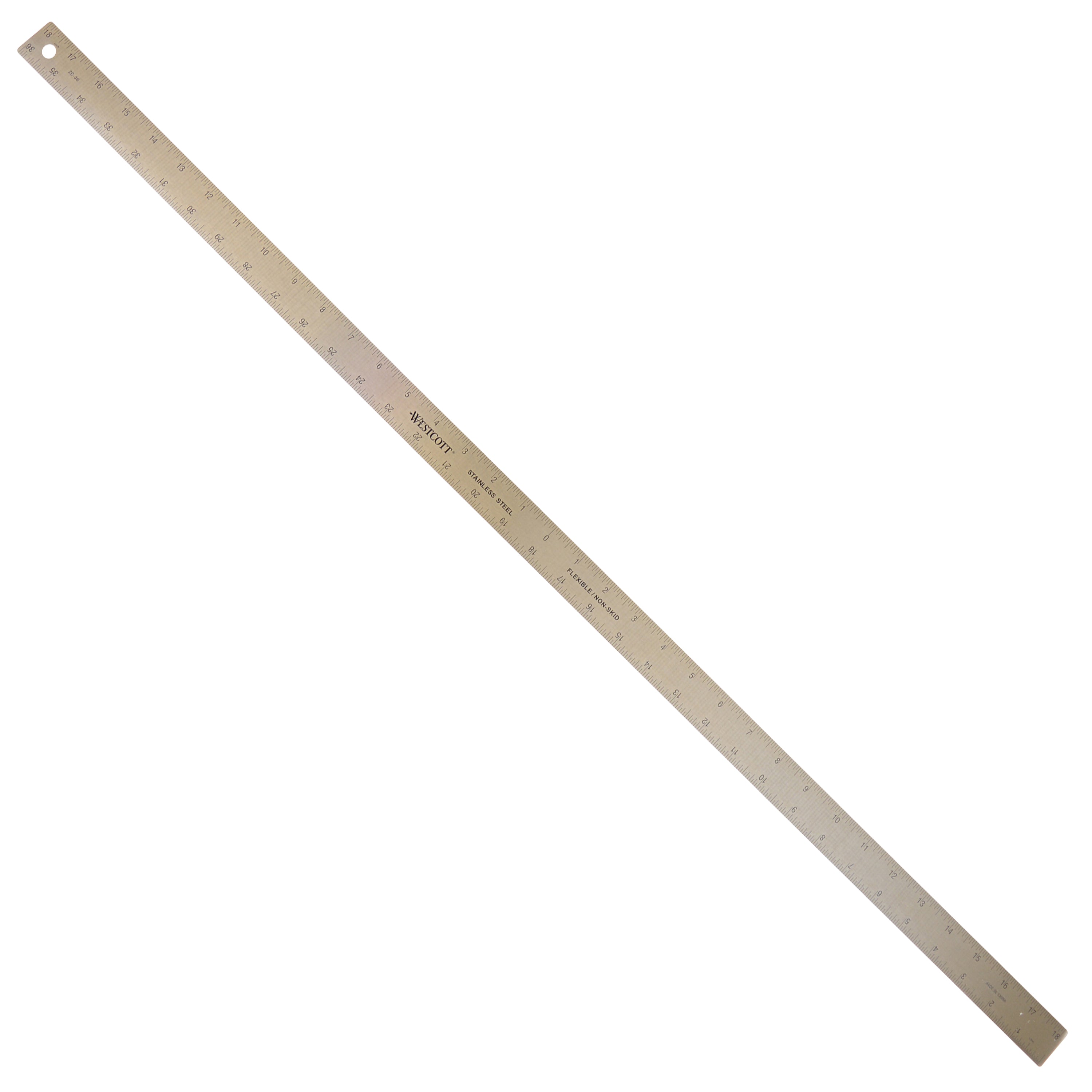 Westcott Stainless Steel Ruler, Zero Center, 36