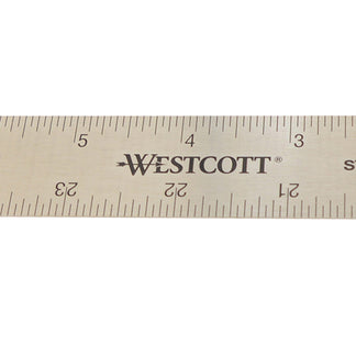 Westcott Stainless Steel Ruler, Zero Center, 36
