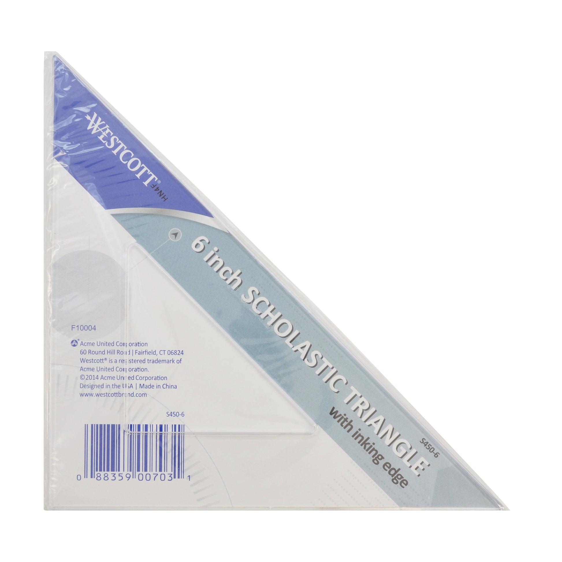 Westcott Styrene Triangle 6’’ 45/90 Degree Transparent (S450-6)