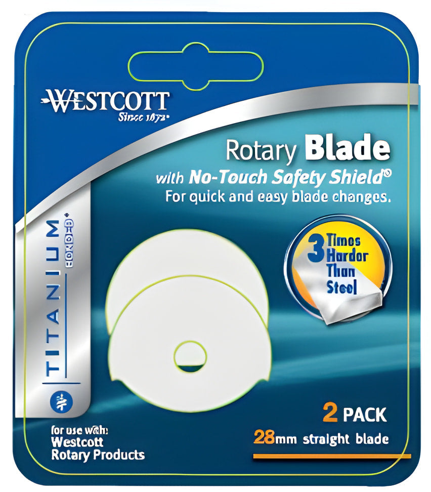 Westcott Titanium Bonded 28mm Paper Trimmer Replacement Blades Pack of 2 (14784)