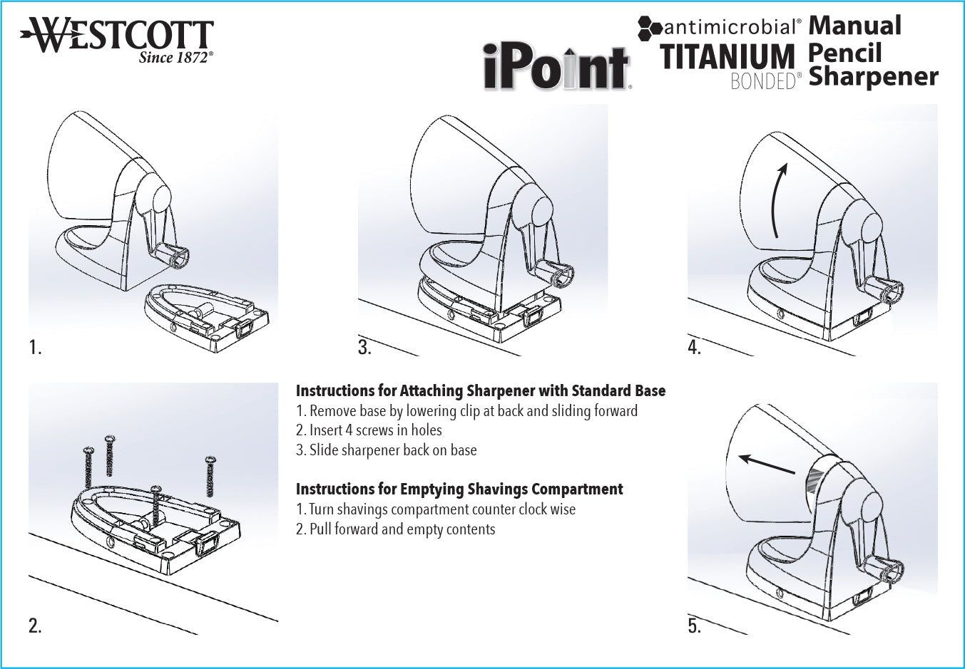 Westcott Titanium Bonded Hand Crank Pencil Sharpener (16549)