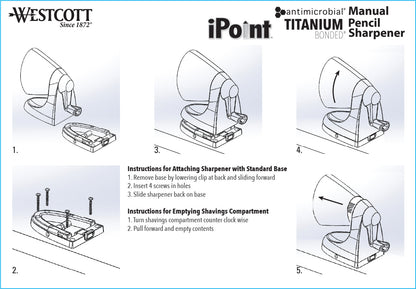 Westcott Titanium Bonded Hand Crank Pencil Sharpener (16549)