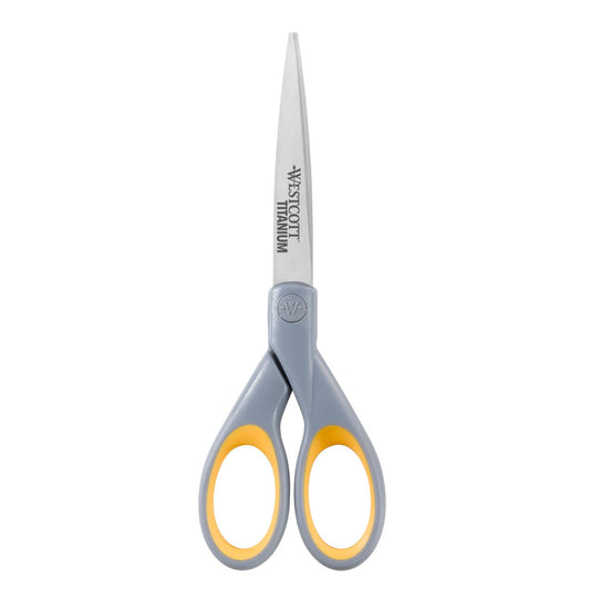 Westcott Titanium Bonded Scissors With Soft Handle 7’’ Straight (13526) - World’s Favorite